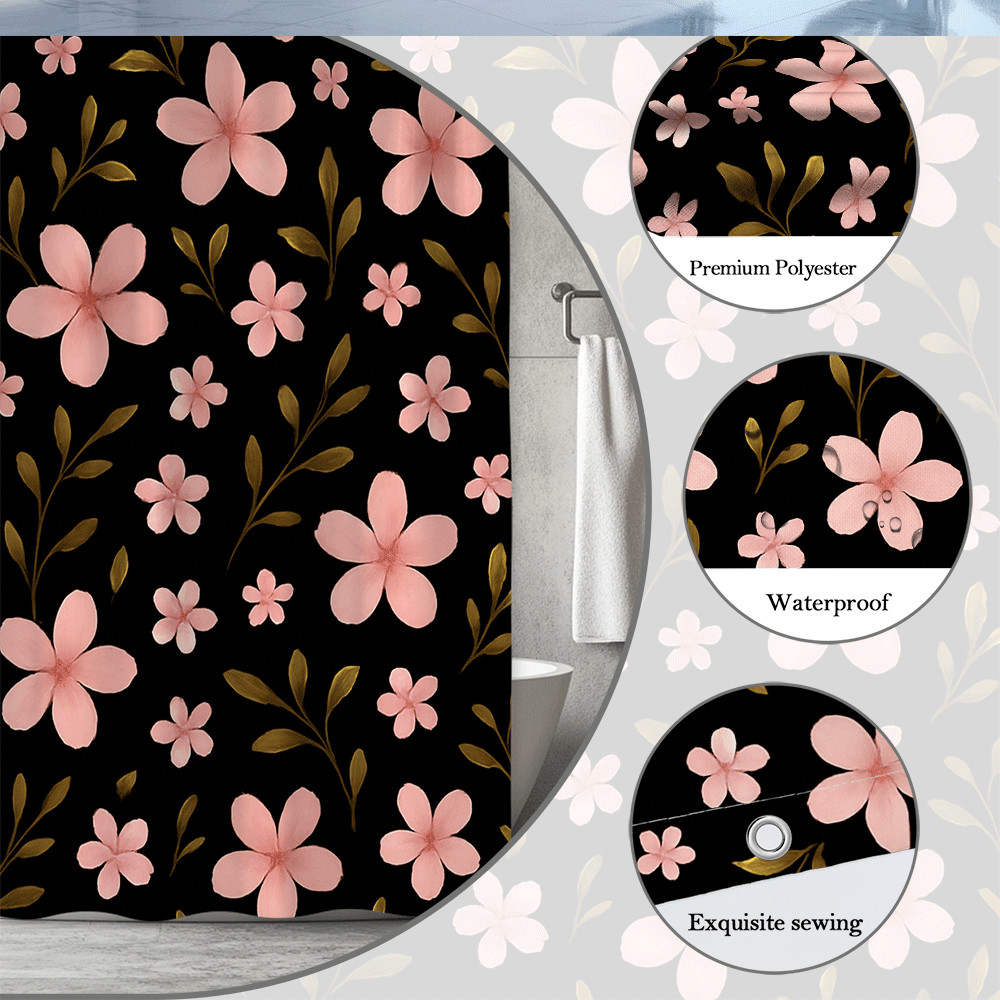 Custom Printed Bath Curtain — custom printed polyester bath curtain detail view