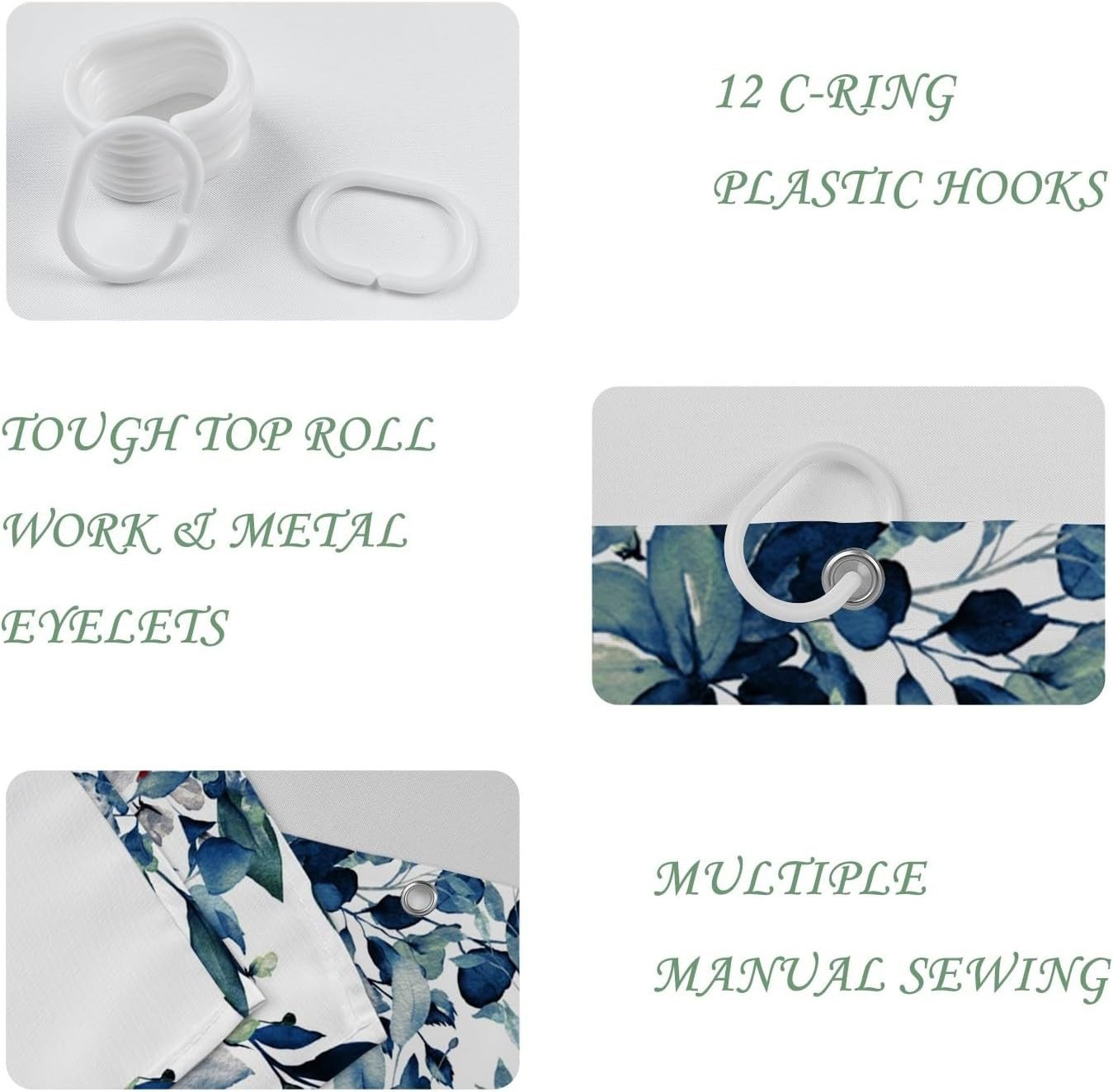 Custom Printed Bath Curtain — custom printed polyester bath curtain detail view