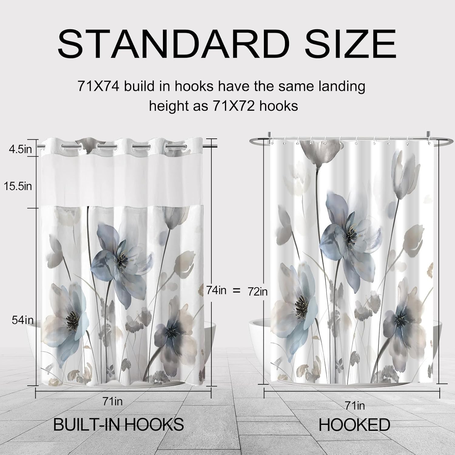 Custom Printed Bath Curtain — custom printed polyester bath curtain detail view
