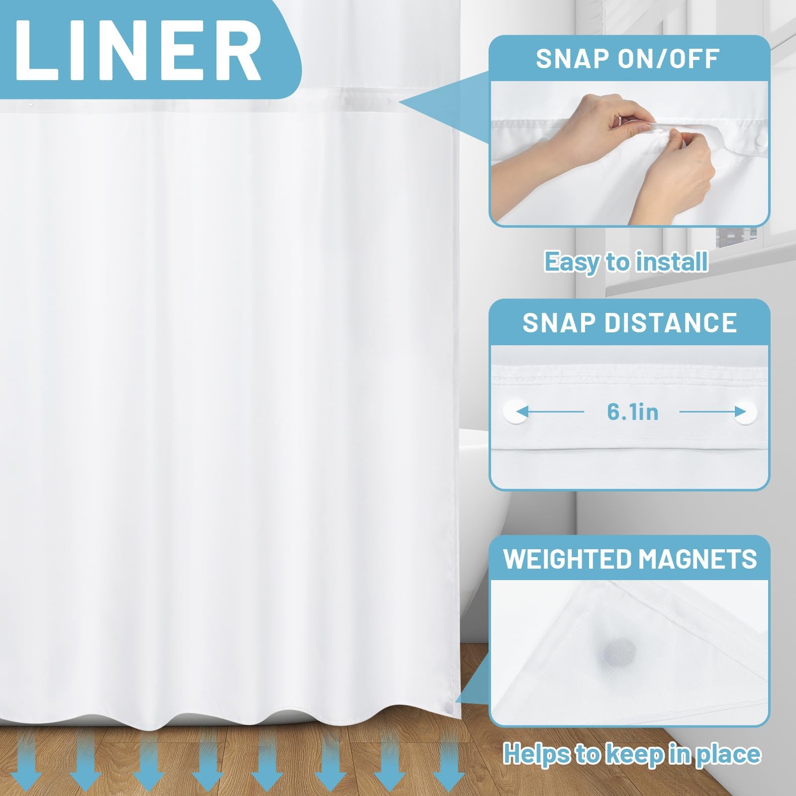 Custom Printed Bath Curtain — custom printed polyester bath curtain detail view