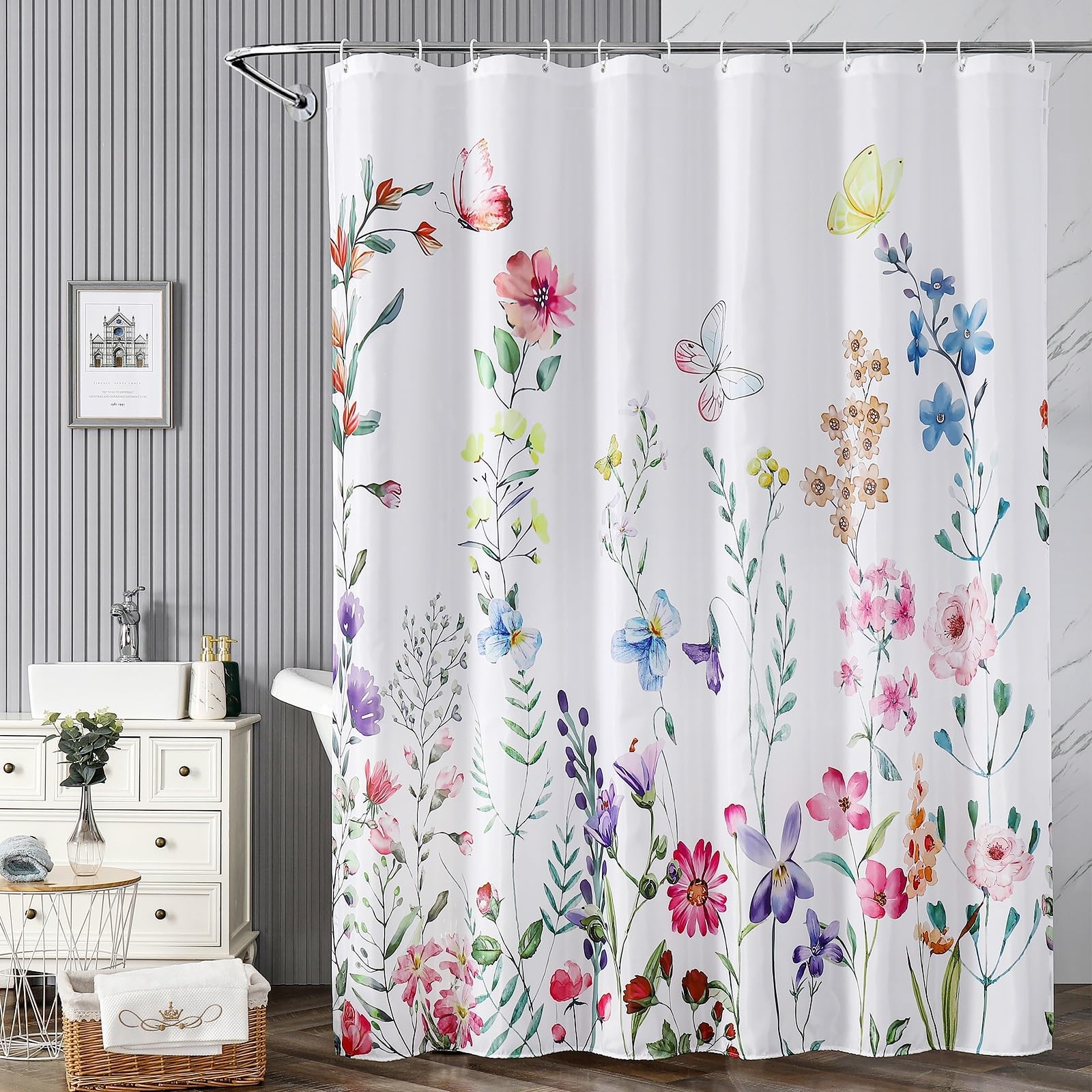 Custom Printed Bath Curtain — custom printed polyester bath curtain