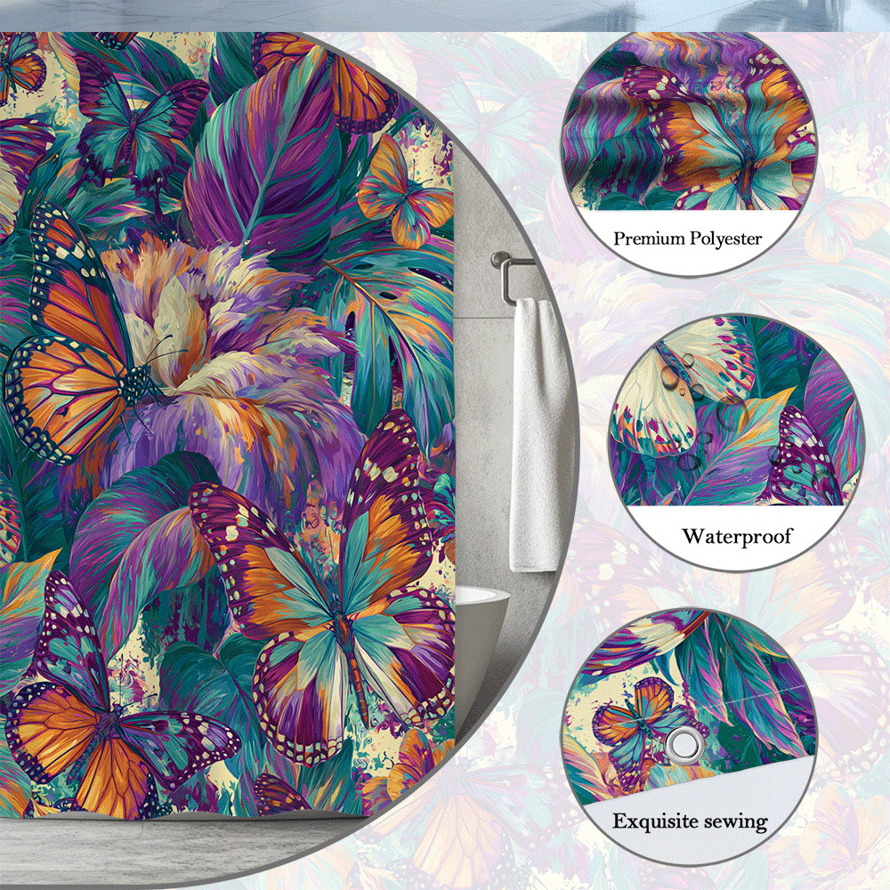 Custom Printed Bath Curtain — custom printed polyester bath curtain detail view