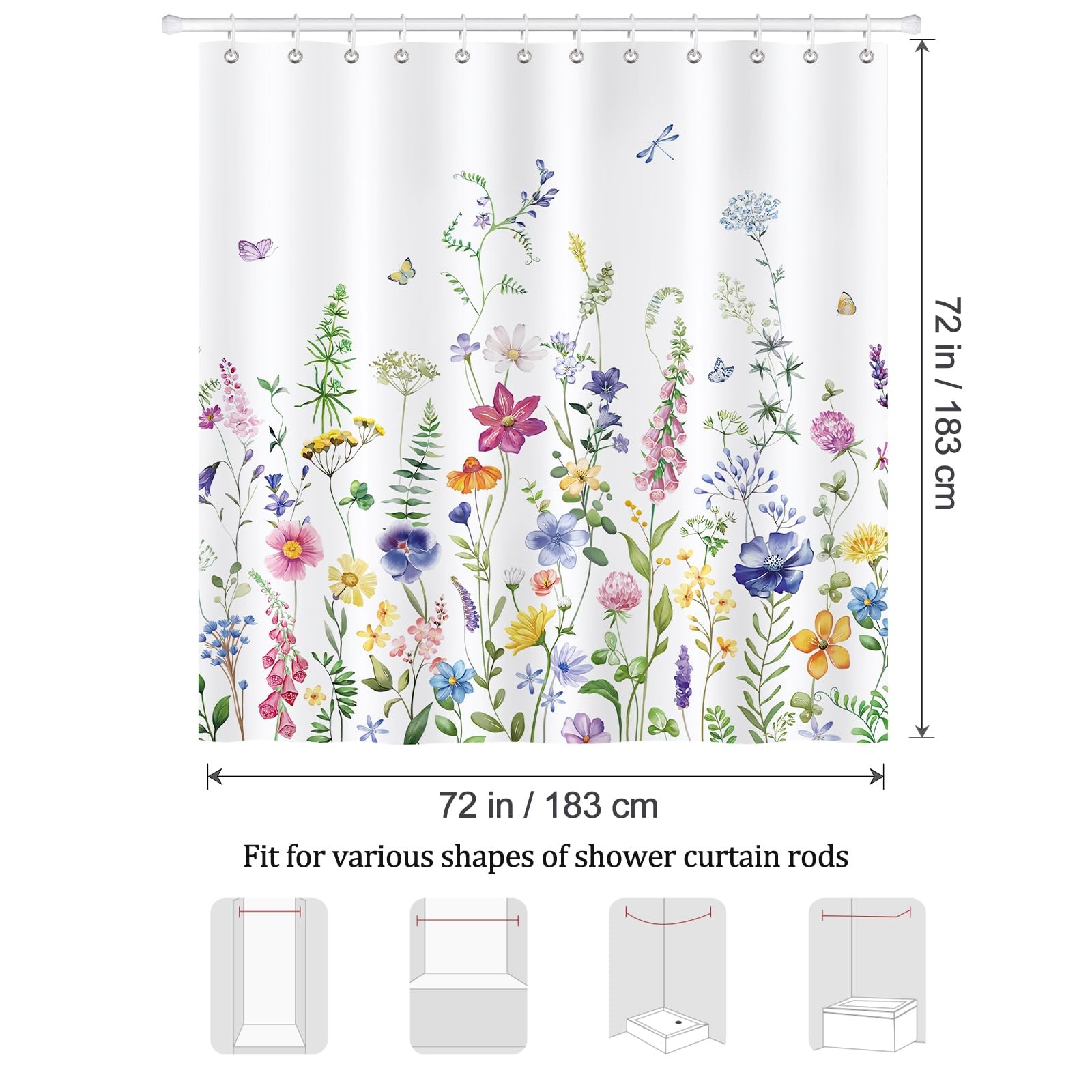 Custom Printed Bath Curtain — custom printed polyester bath curtain detail view