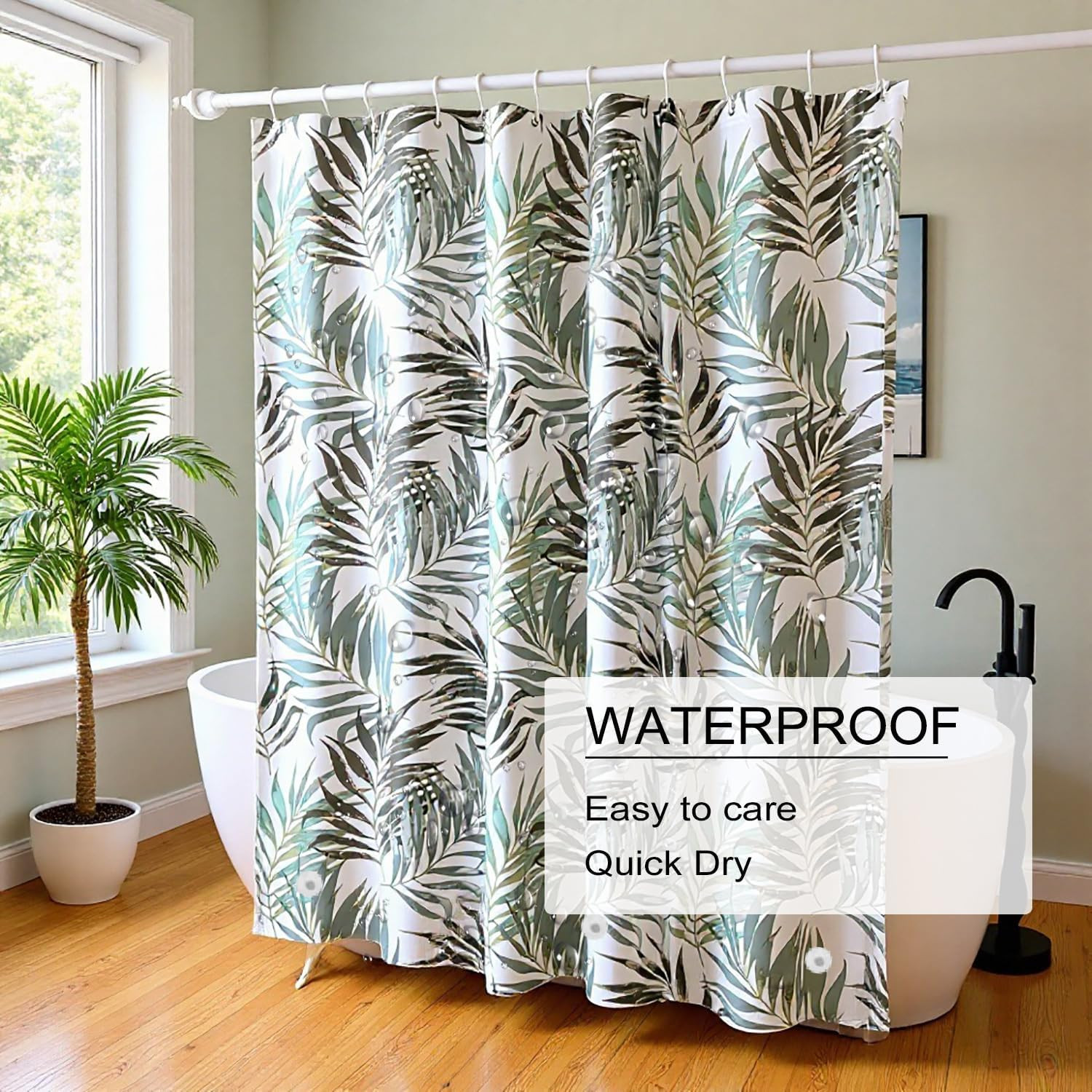 Custom Printed Bath Curtain — custom printed polyester bath curtain detail view