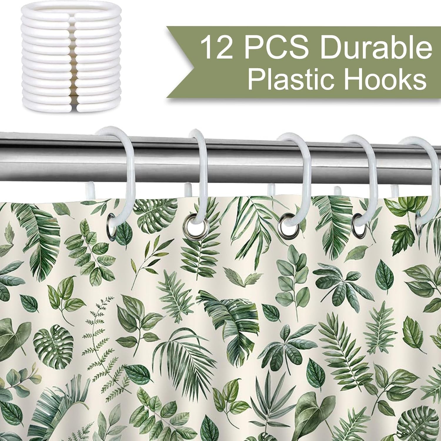 Custom Printed Bath Curtain — custom printed polyester bath curtain detail view