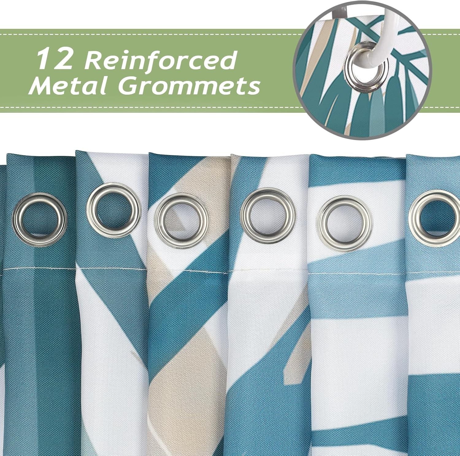 Custom Printed Bath Curtain — custom printed polyester bath curtain detail view