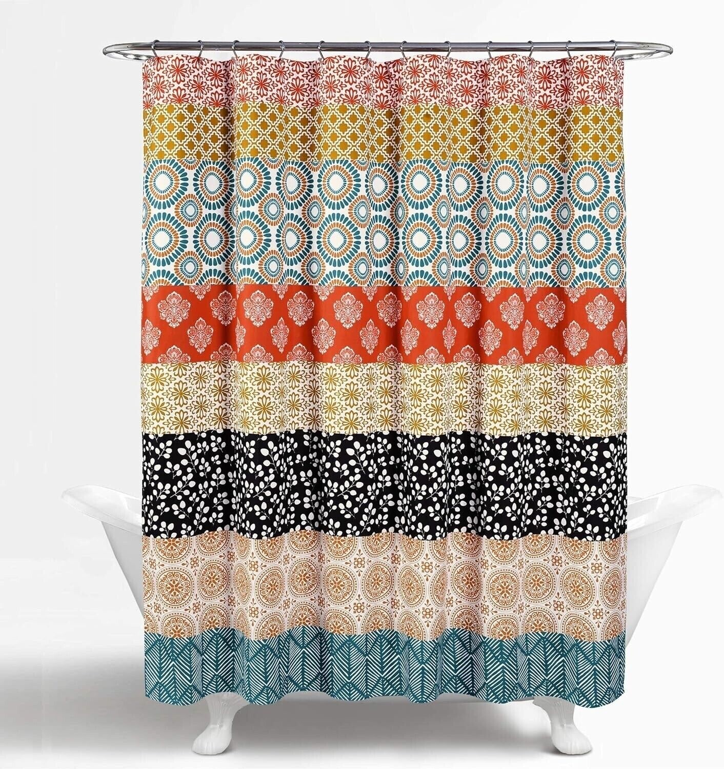 Custom Printed Bath Curtain — custom printed polyester bath curtain detail view