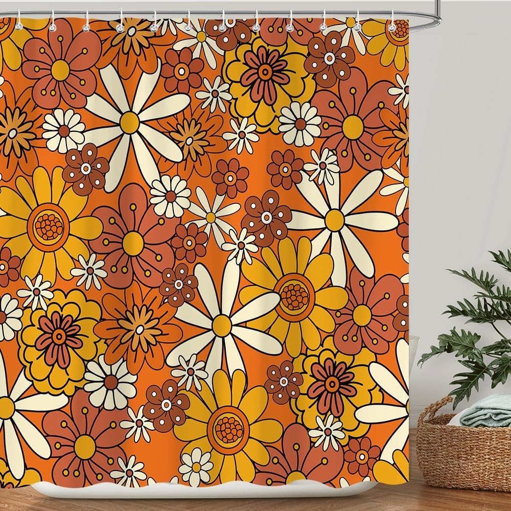 Custom Printed Bath Curtain — custom printed polyester bath curtain detail view