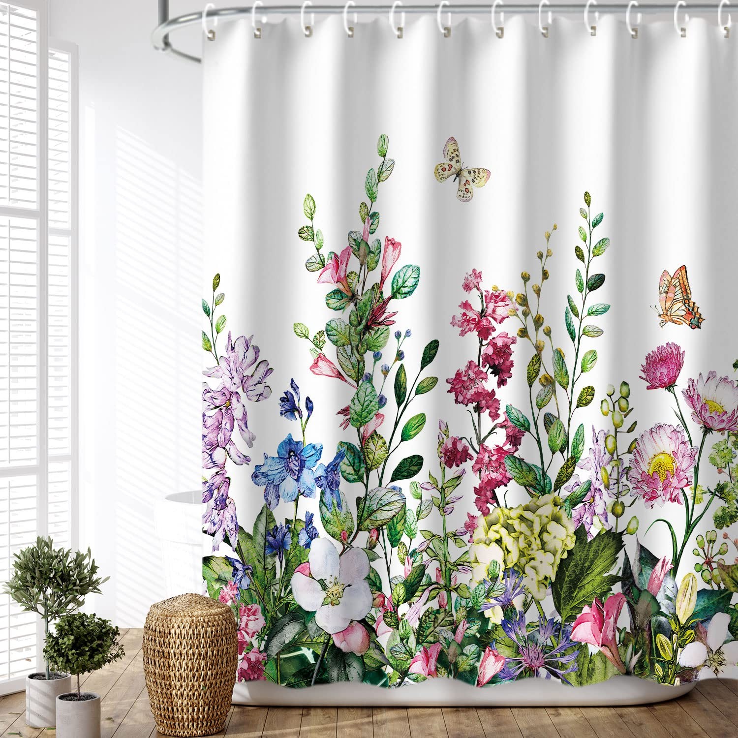 Custom Printed Bath Curtain — custom printed polyester bath curtain detail view