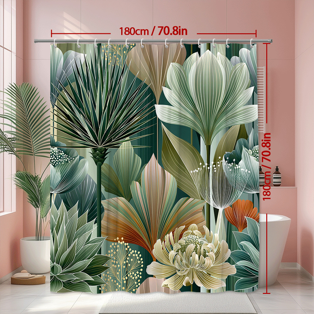 Custom Printed Bath Curtain — custom printed polyester bath curtain detail view