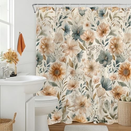 Custom Printed Bath Curtain — custom printed polyester bath curtain detail view