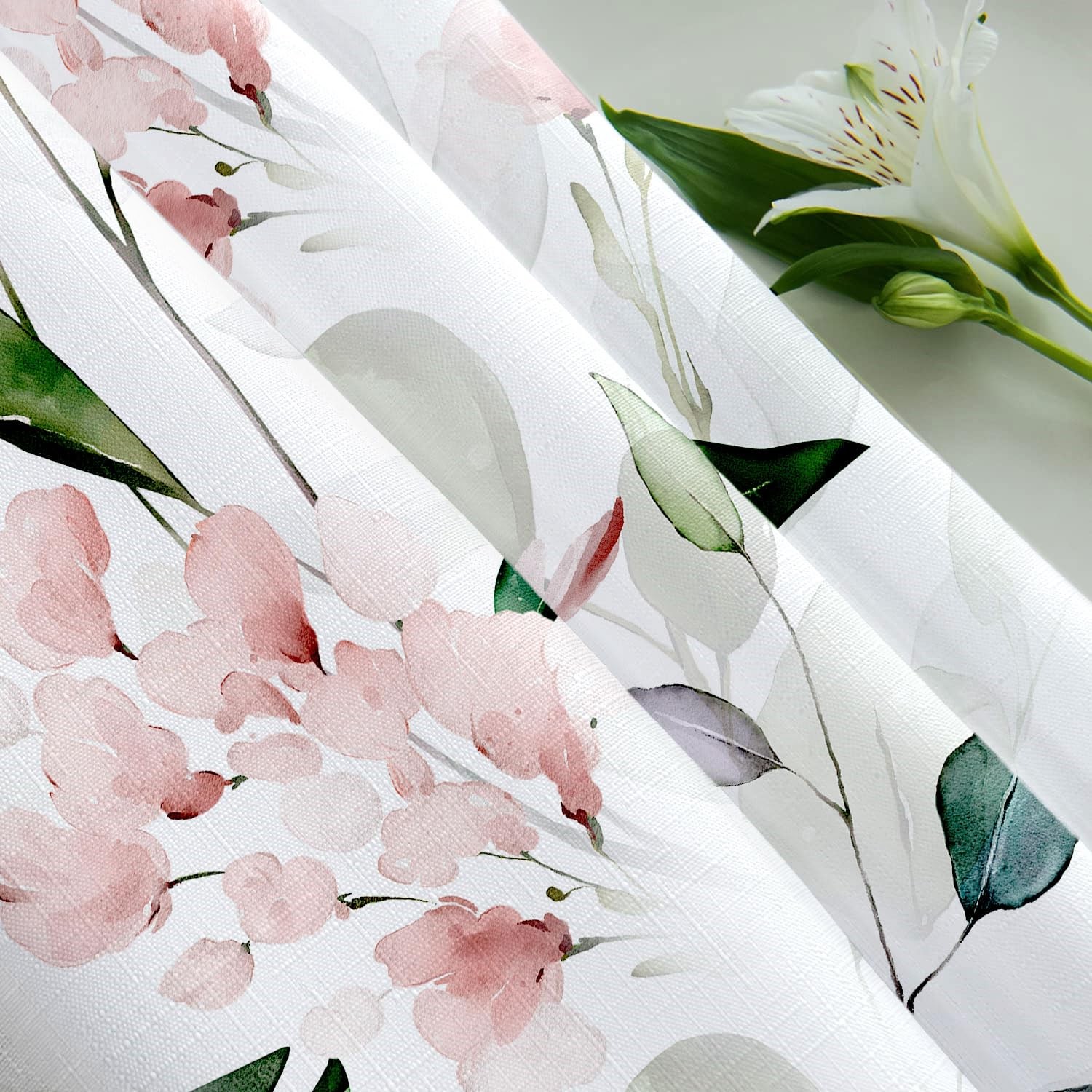 Custom Printed Bath Curtain — custom printed polyester bath curtain detail view