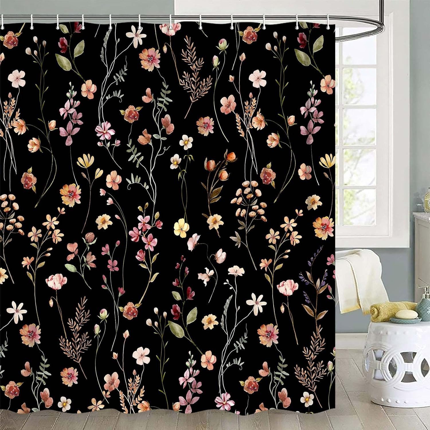Custom Printed Bath Curtain — custom printed polyester bath curtain