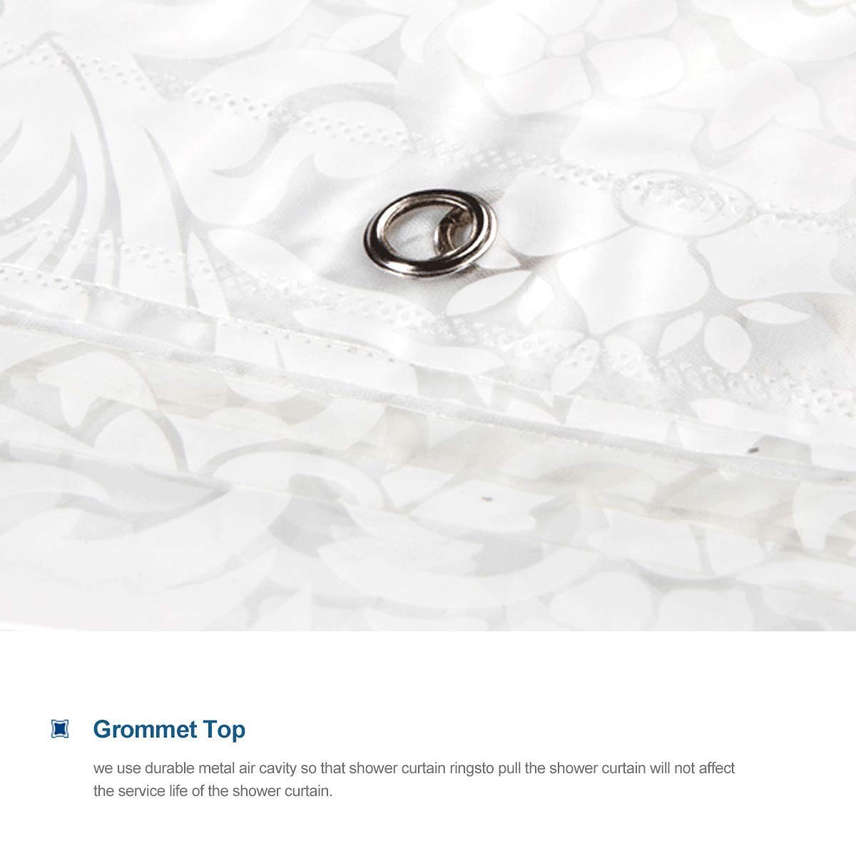 Custom Printed Bath Curtain — custom printed polyester bath curtain detail view