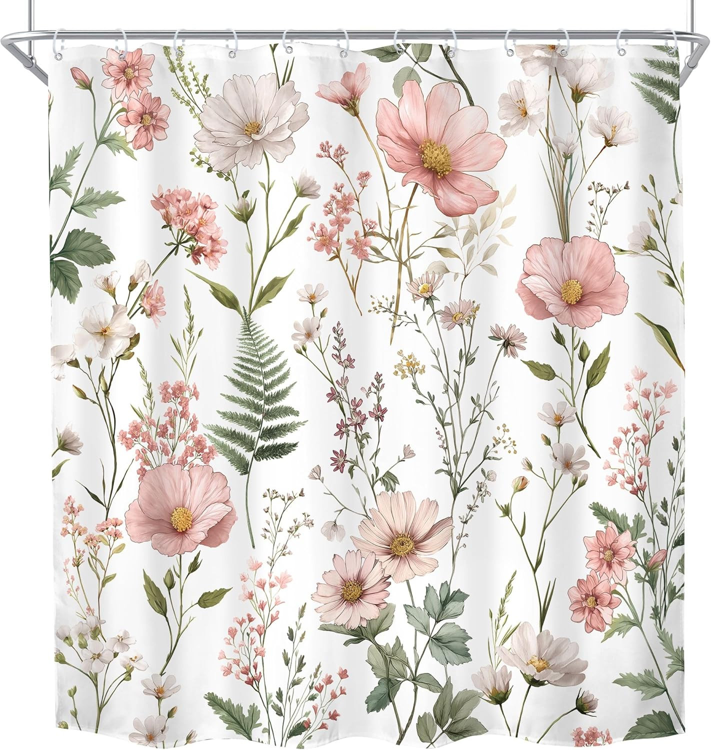 Custom Printed Bath Curtain — custom printed polyester bath curtain detail view