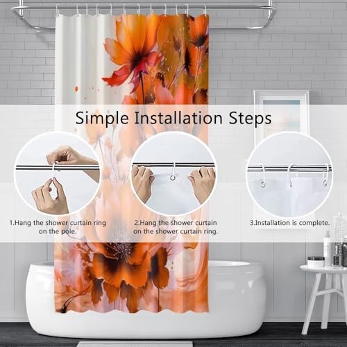 Custom Printed Bath Curtain — custom printed polyester bath curtain detail view