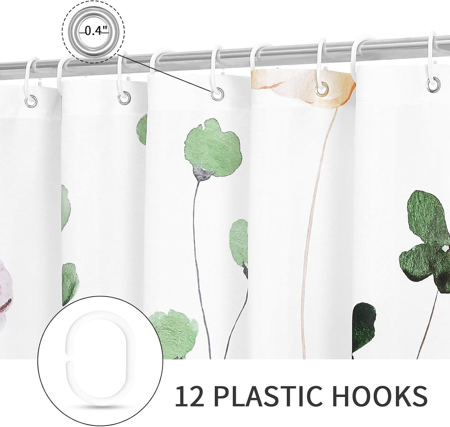 Custom Printed Bath Curtain — custom printed polyester bath curtain detail view