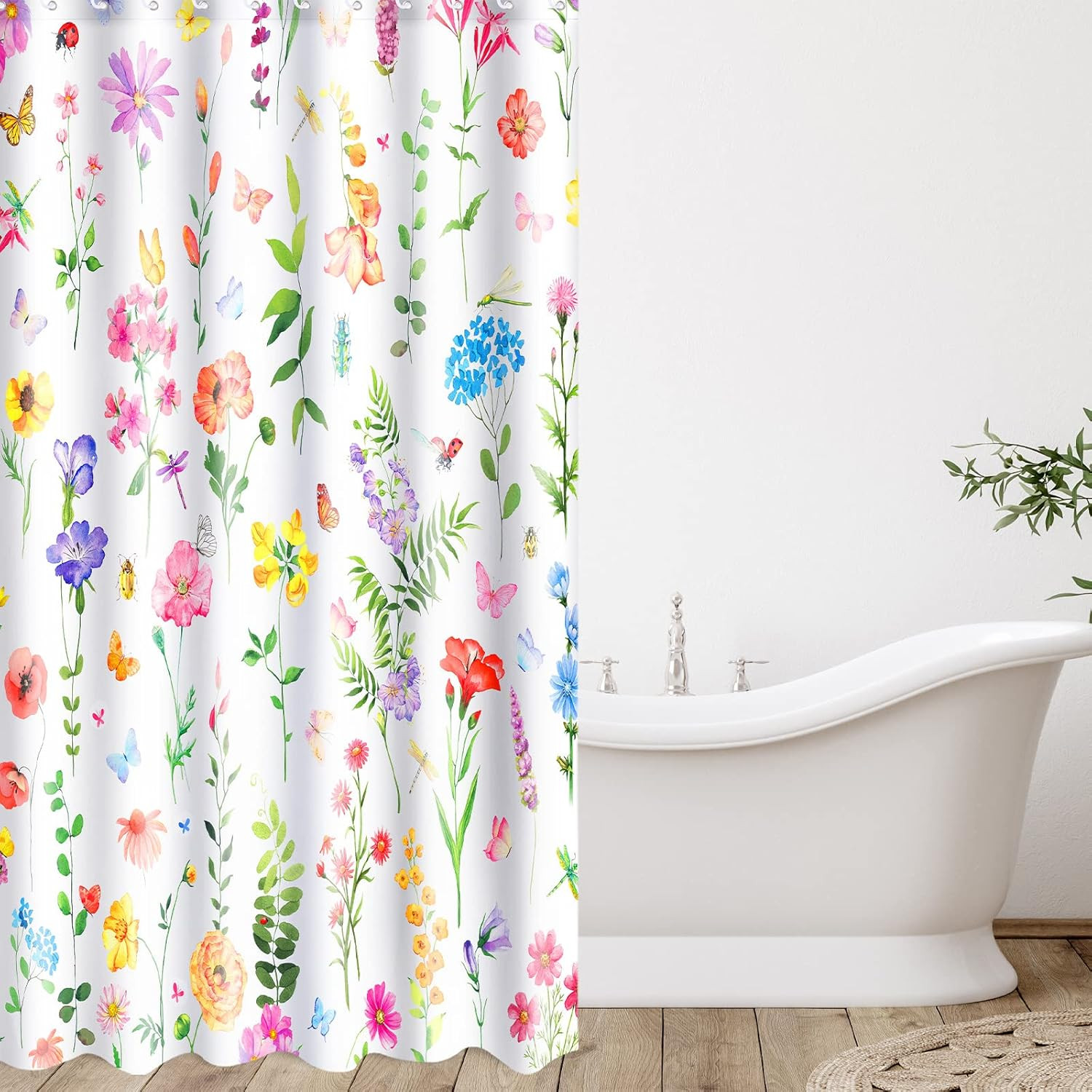 Custom Printed Bath Curtain — custom printed polyester bath curtain detail view