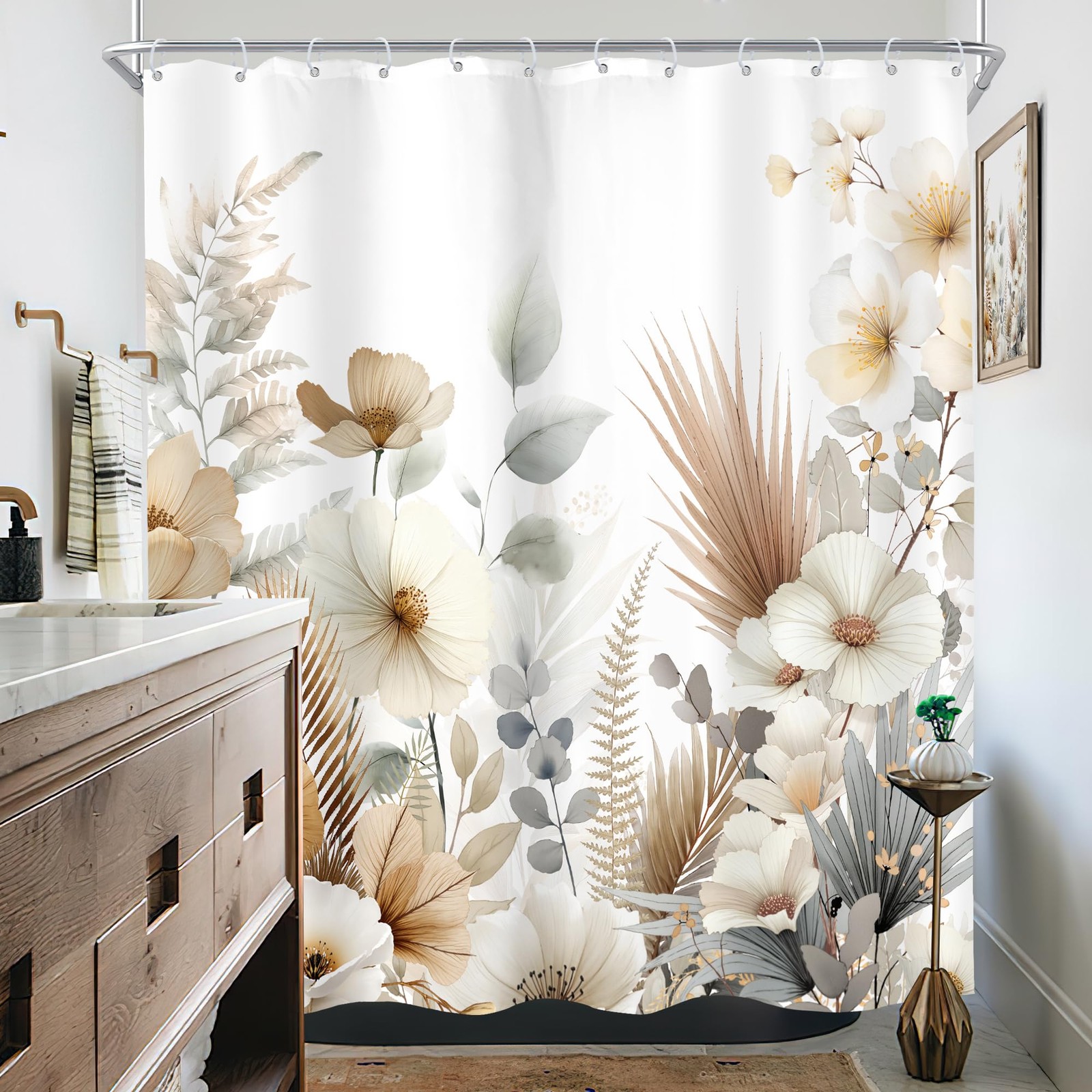 Custom Printed Bath Curtain — custom printed polyester bath curtain detail view