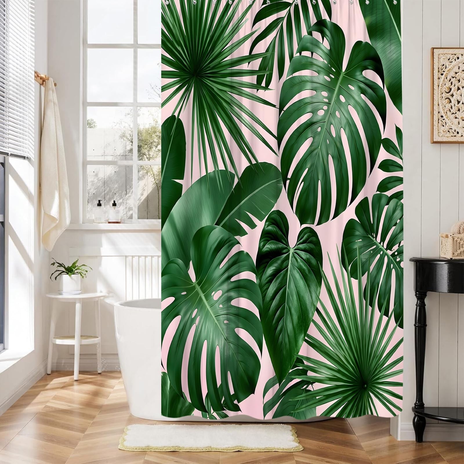 Custom Printed Bath Curtain — custom printed polyester bath curtain detail view