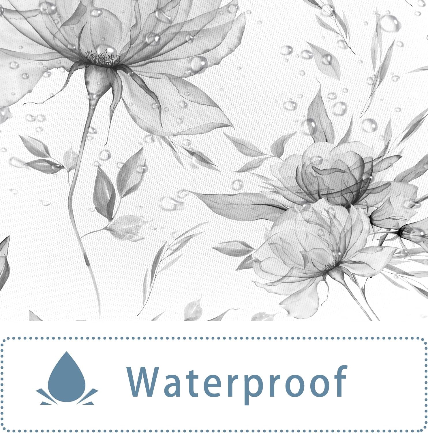 Custom Printed Bath Curtain — custom printed polyester bath curtain detail view