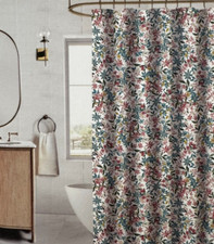 Wonderloom Floral Shower Curtain 72" x 72" NIP — custom printed polyester bath curtain