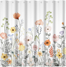 72x72 Inch Vivid Watercolor Floral Rustic Shower Curtain for Bathroom — custom printed polyester bath curtain