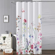 72x36 Floral Shower Curtain Waterproof Polyester Fabric Shower Curtains For — custom printed polyester bath curtain