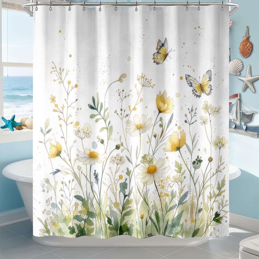 Custom Printed Bath Curtain — custom printed polyester bath curtain detail view