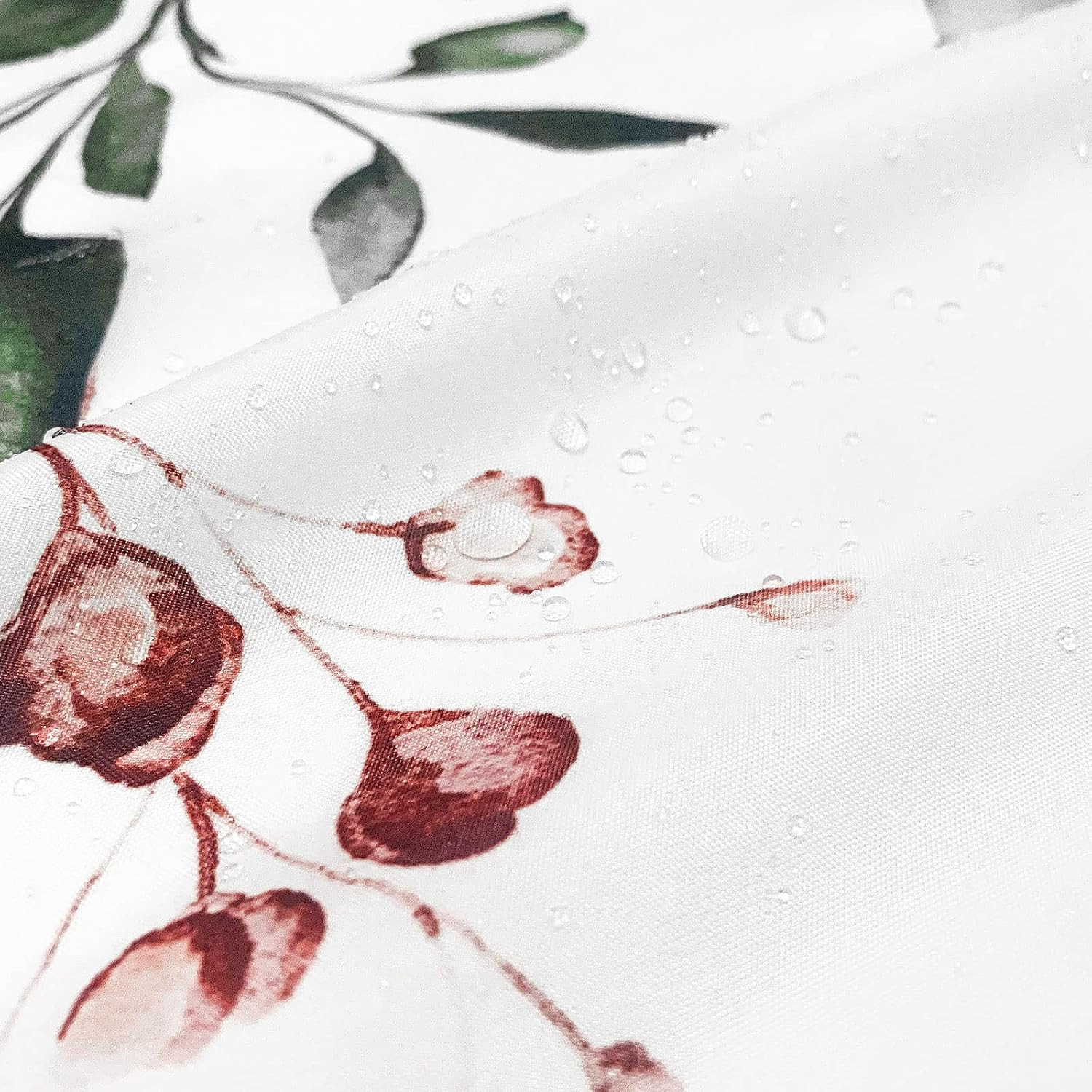 Custom Printed Bath Curtain — custom printed polyester bath curtain detail view