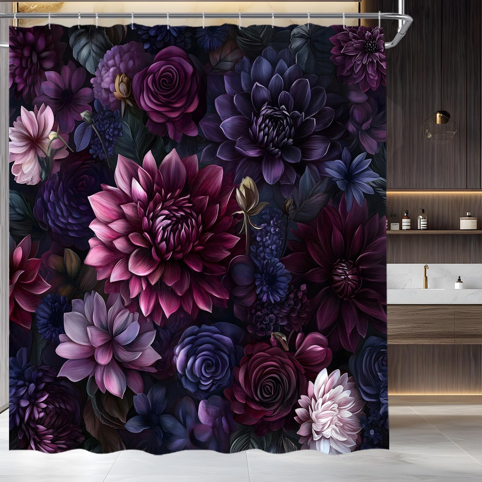 Custom Printed Bath Curtain — custom printed polyester bath curtain