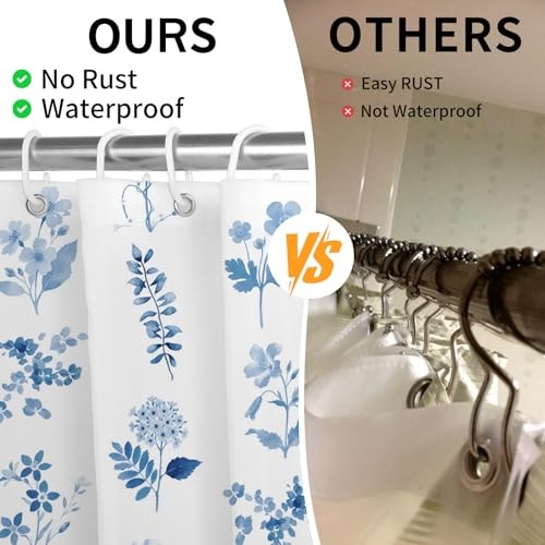 Custom Printed Bath Curtain — custom printed polyester bath curtain detail view