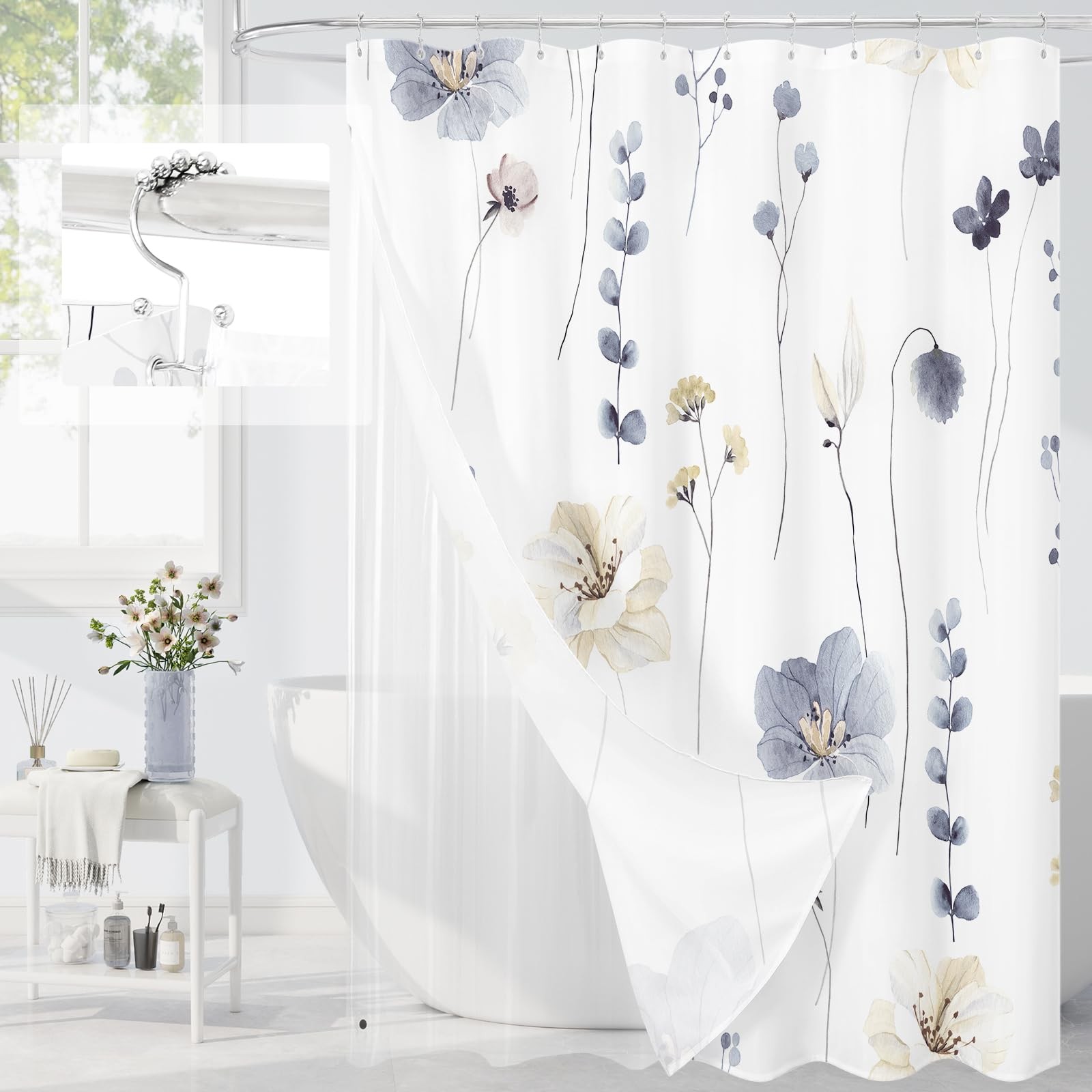 Custom Printed Bath Curtain — custom printed polyester bath curtain