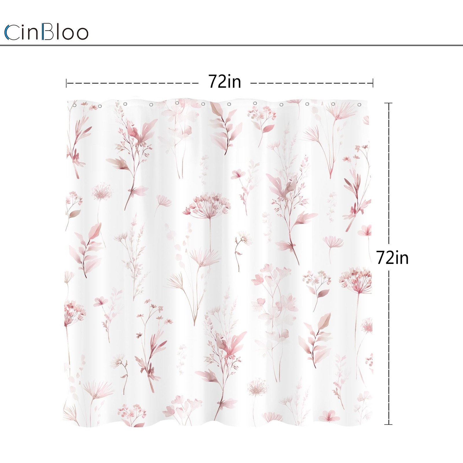 Custom Printed Bath Curtain — custom printed polyester bath curtain detail view