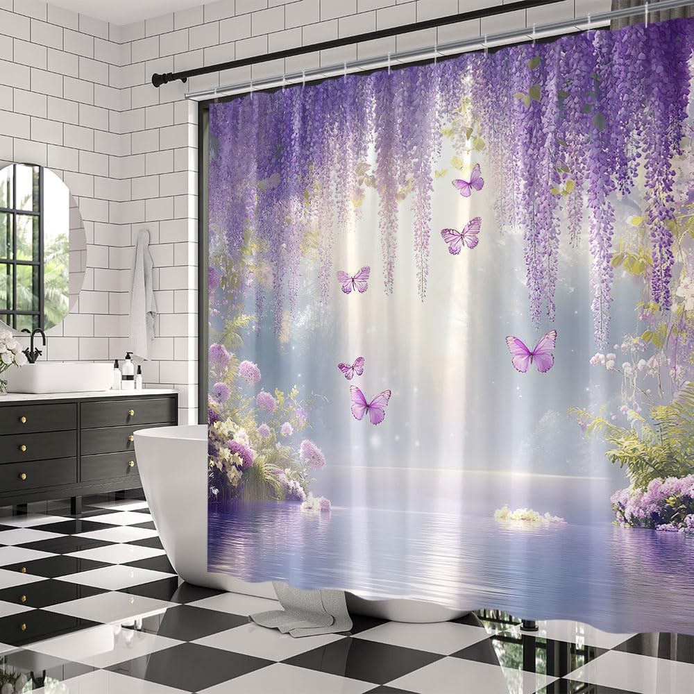 Custom Printed Bath Curtain — custom printed polyester bath curtain detail view
