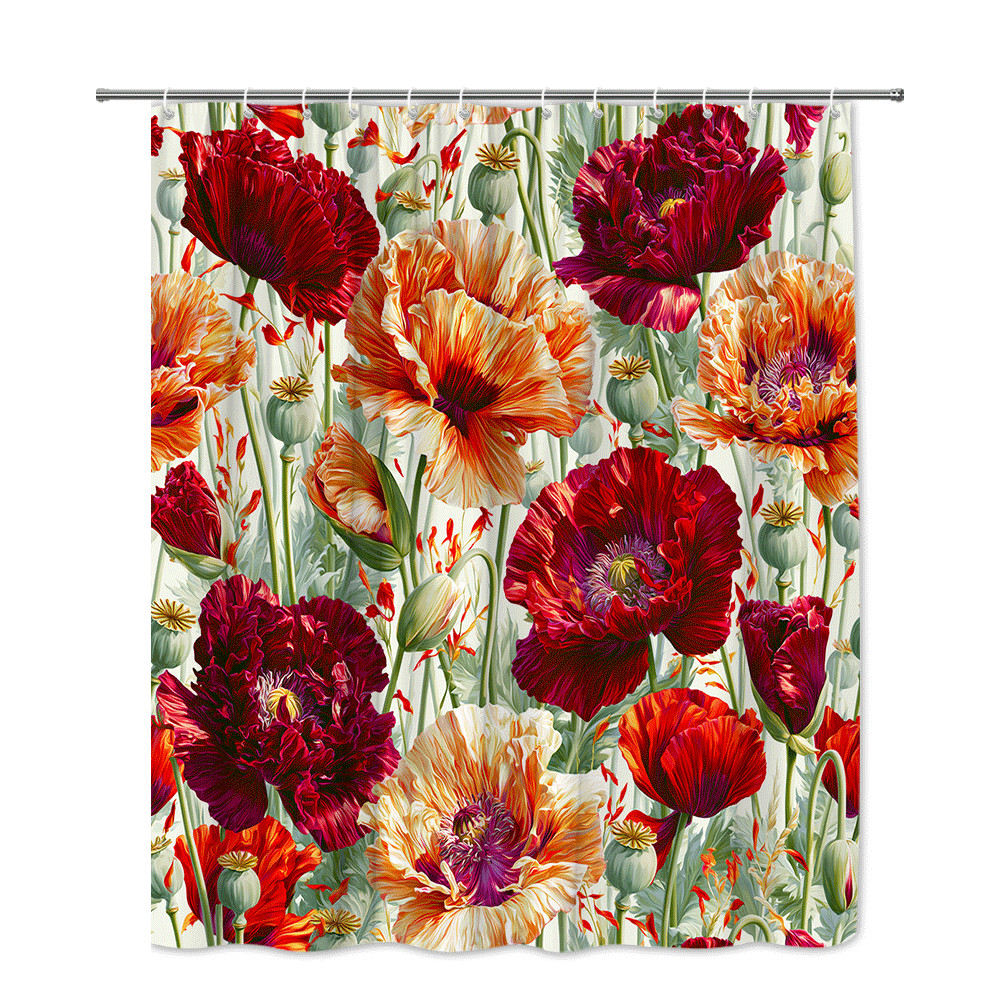 Custom Printed Bath Curtain — custom printed polyester bath curtain detail view