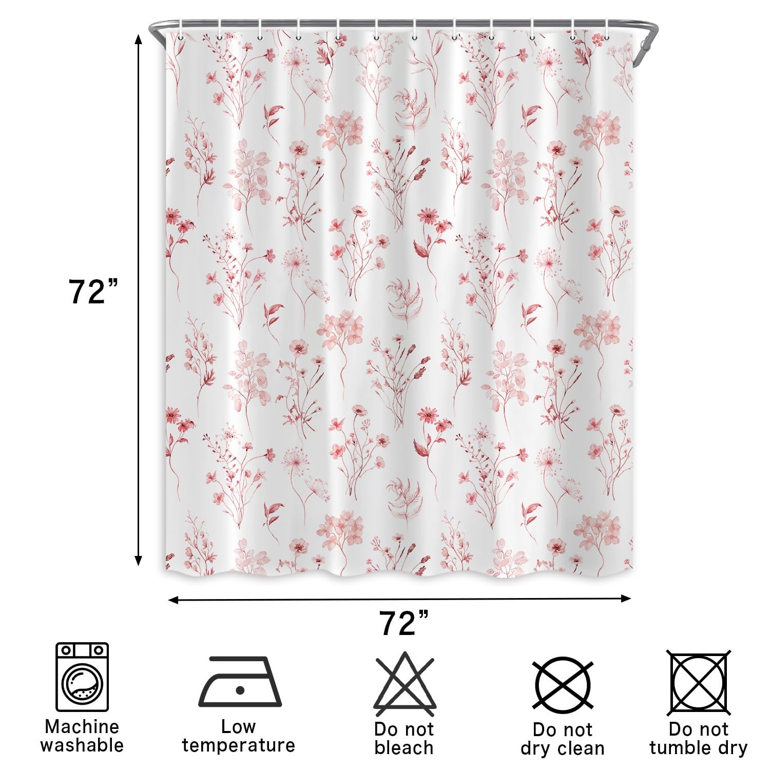 Custom Printed Bath Curtain — custom printed polyester bath curtain detail view
