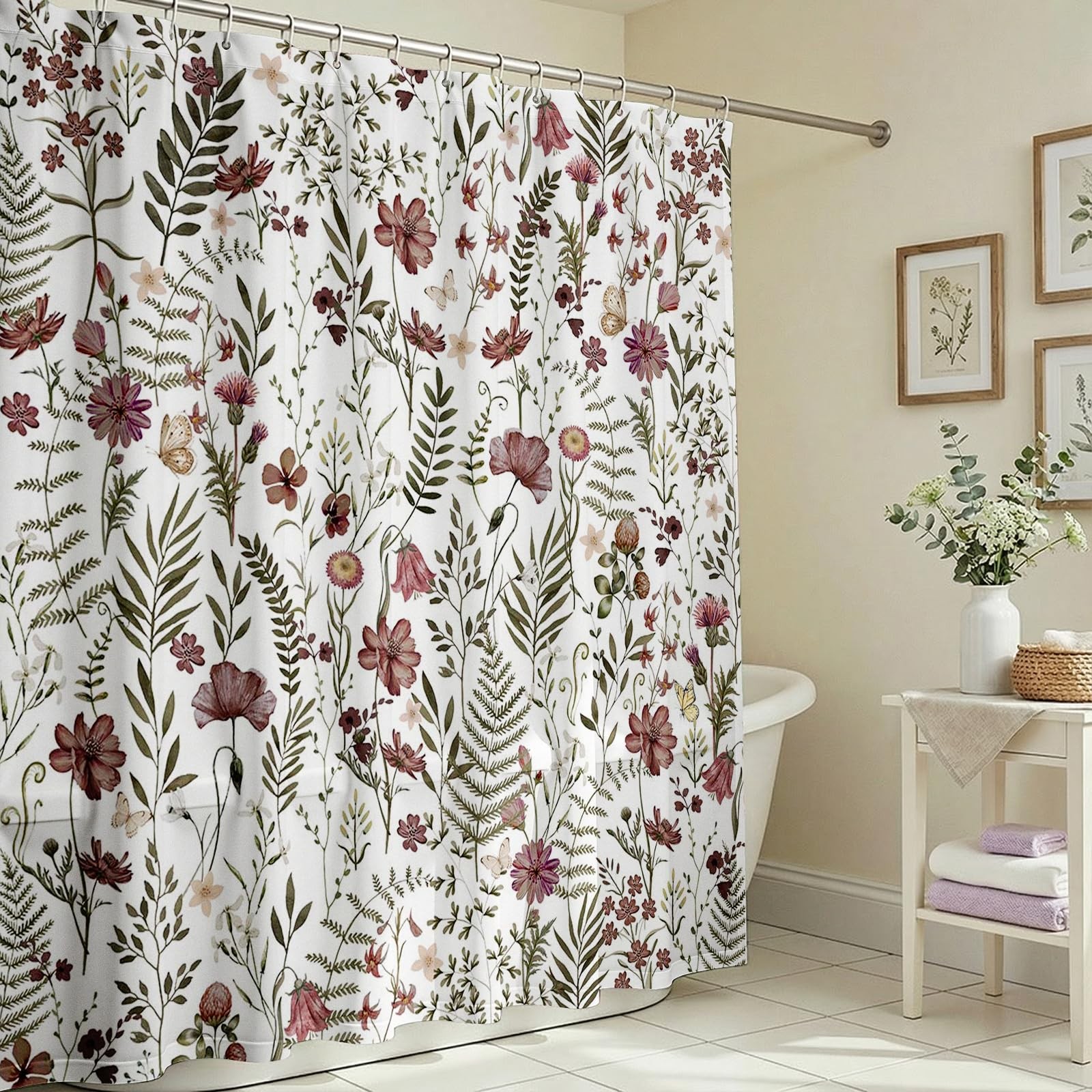 Custom Printed Bath Curtain — custom printed polyester bath curtain detail view