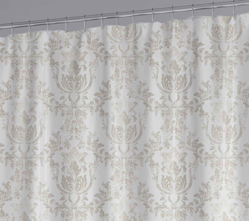 Custom Printed Bath Curtain — custom printed polyester bath curtain detail view