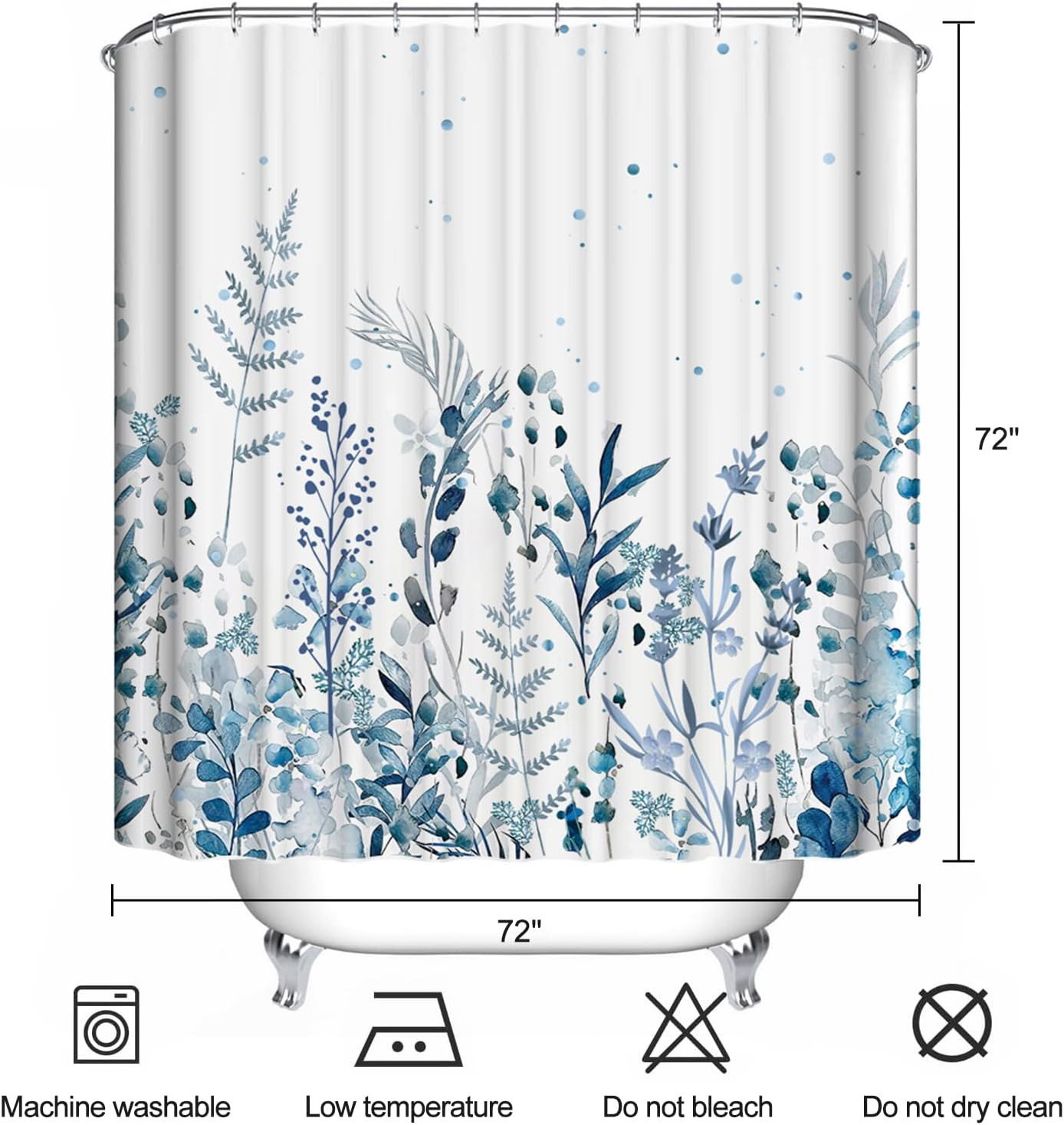 Custom Printed Bath Curtain — custom printed polyester bath curtain detail view