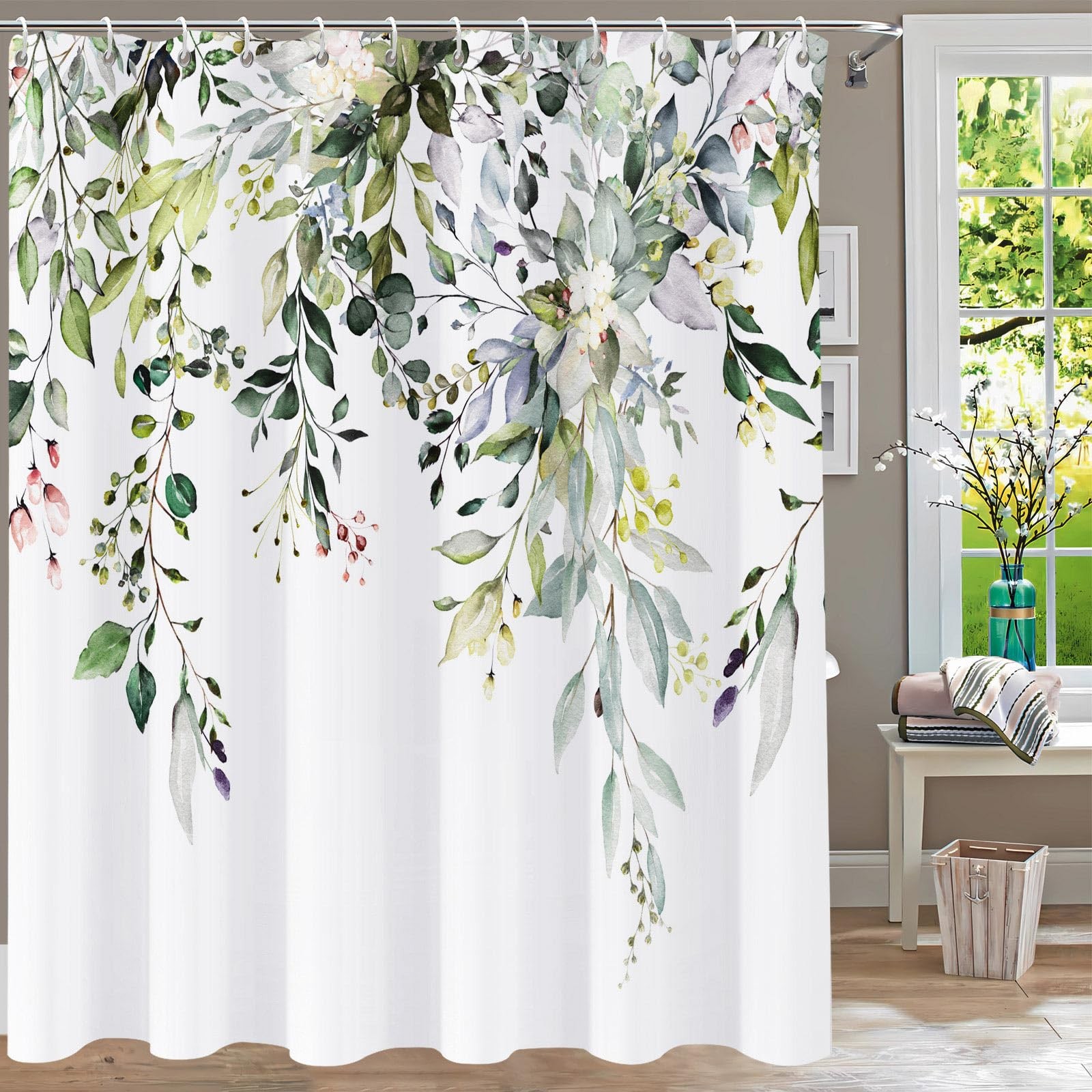 Custom Printed Bath Curtain — custom printed polyester bath curtain detail view