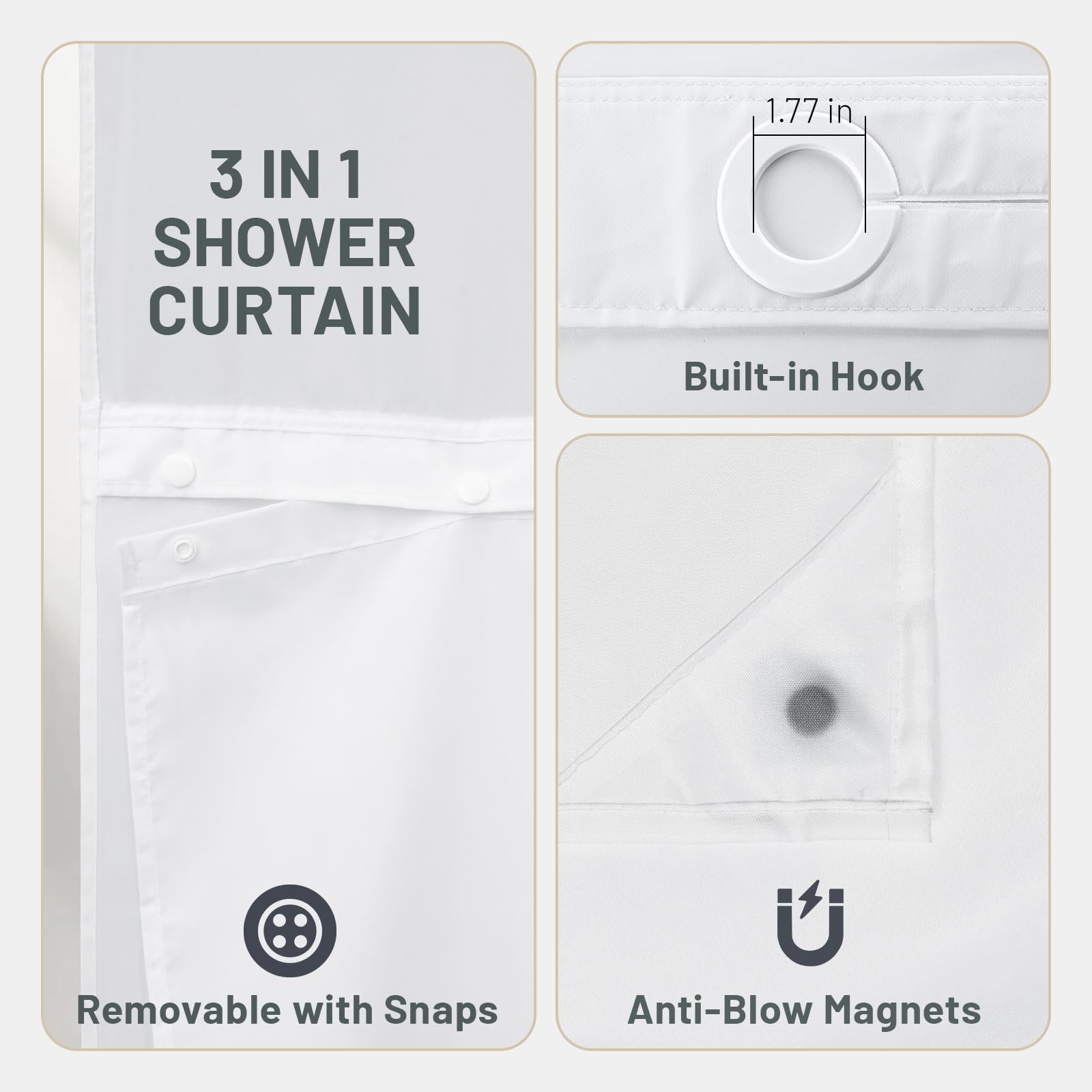 Custom Printed Bath Curtain — custom printed polyester bath curtain detail view