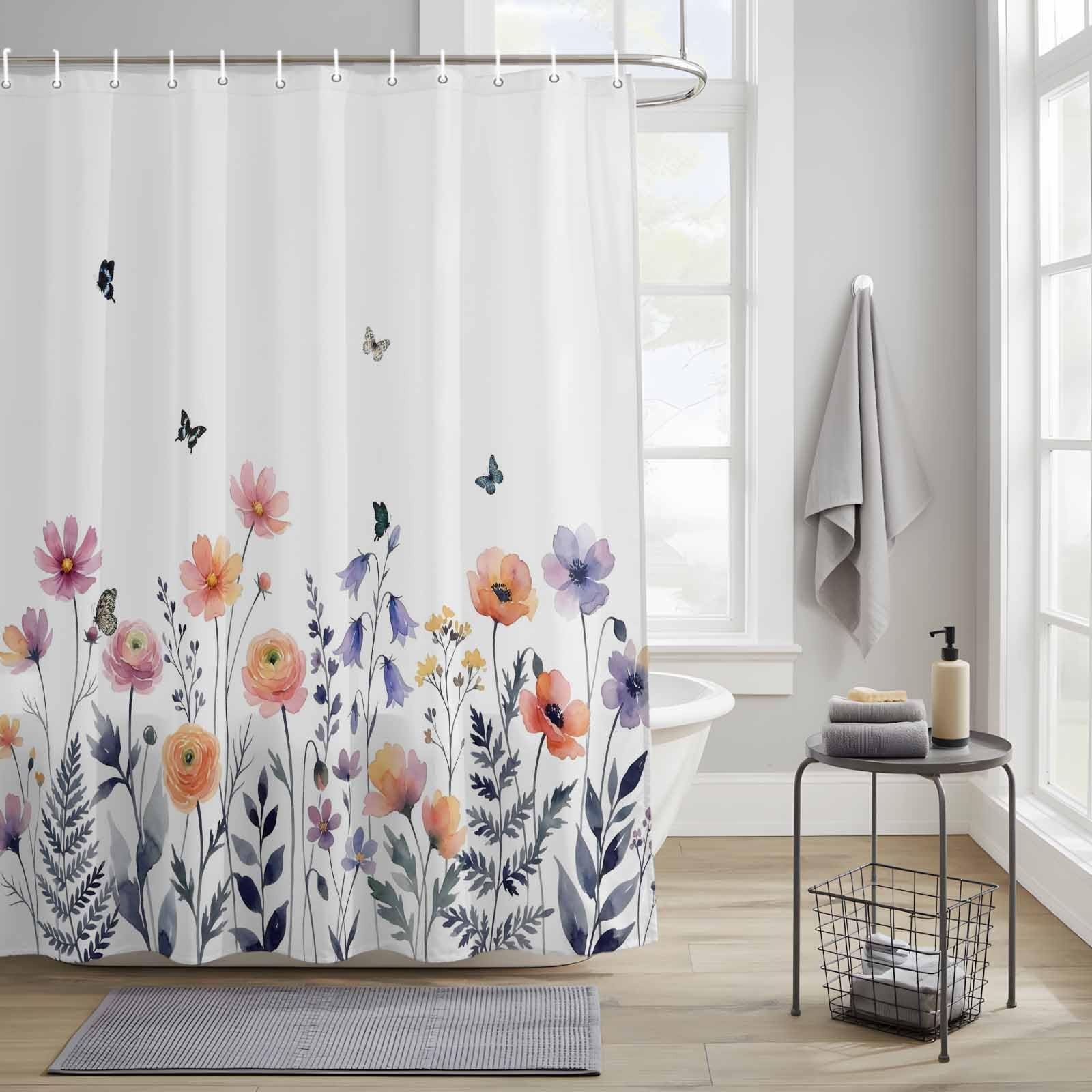 Custom Printed Bath Curtain — custom printed polyester bath curtain detail view