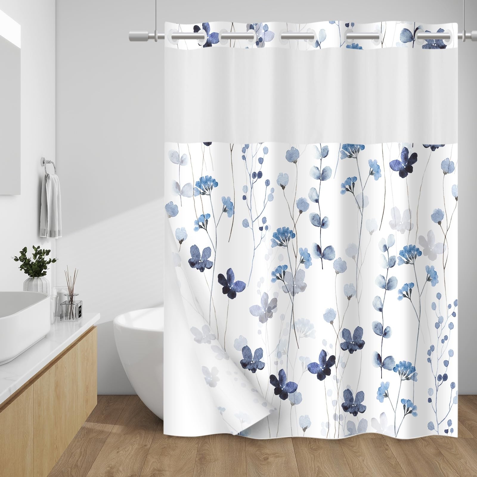 Custom Printed Bath Curtain — custom printed polyester bath curtain