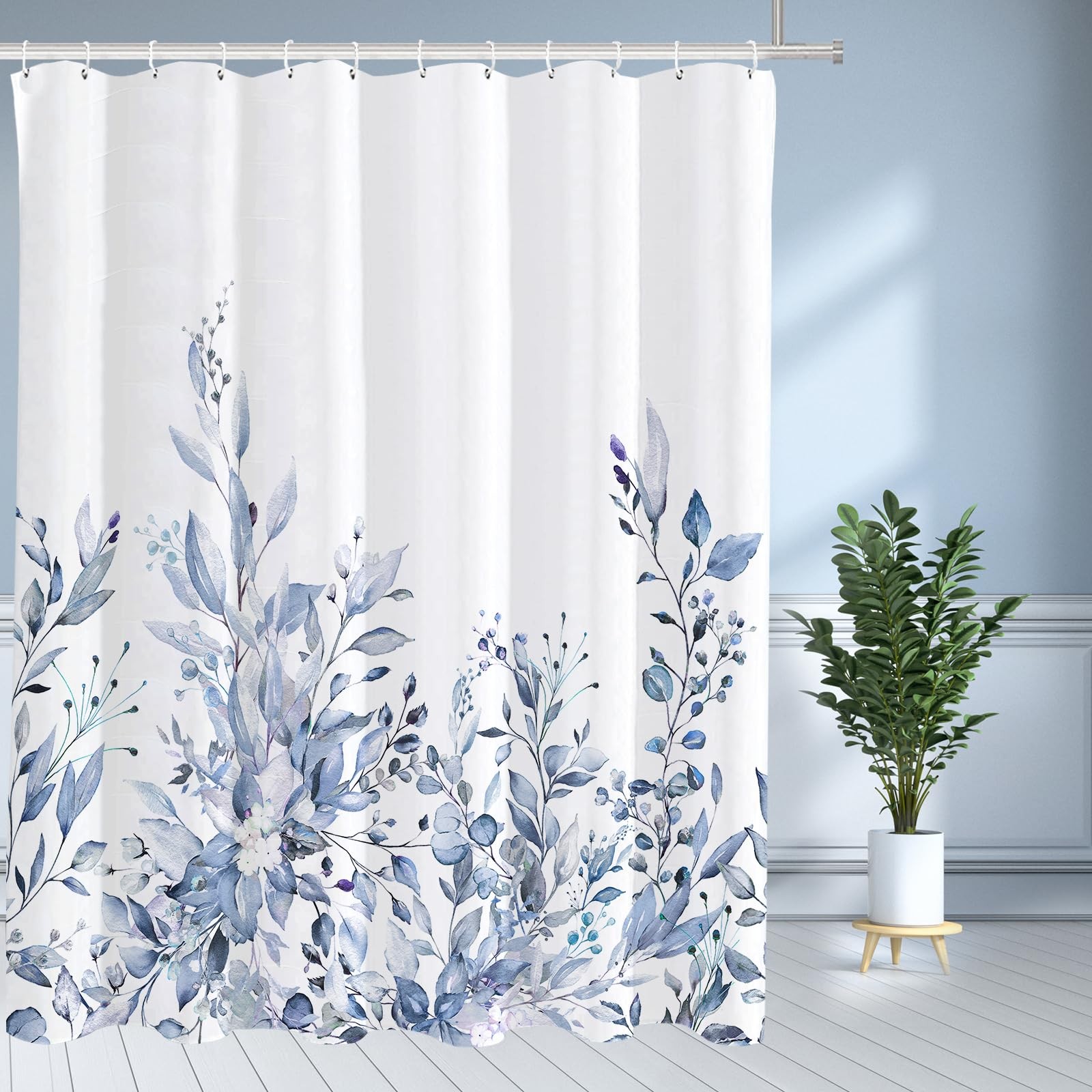 Custom Printed Bath Curtain — custom printed polyester bath curtain detail view