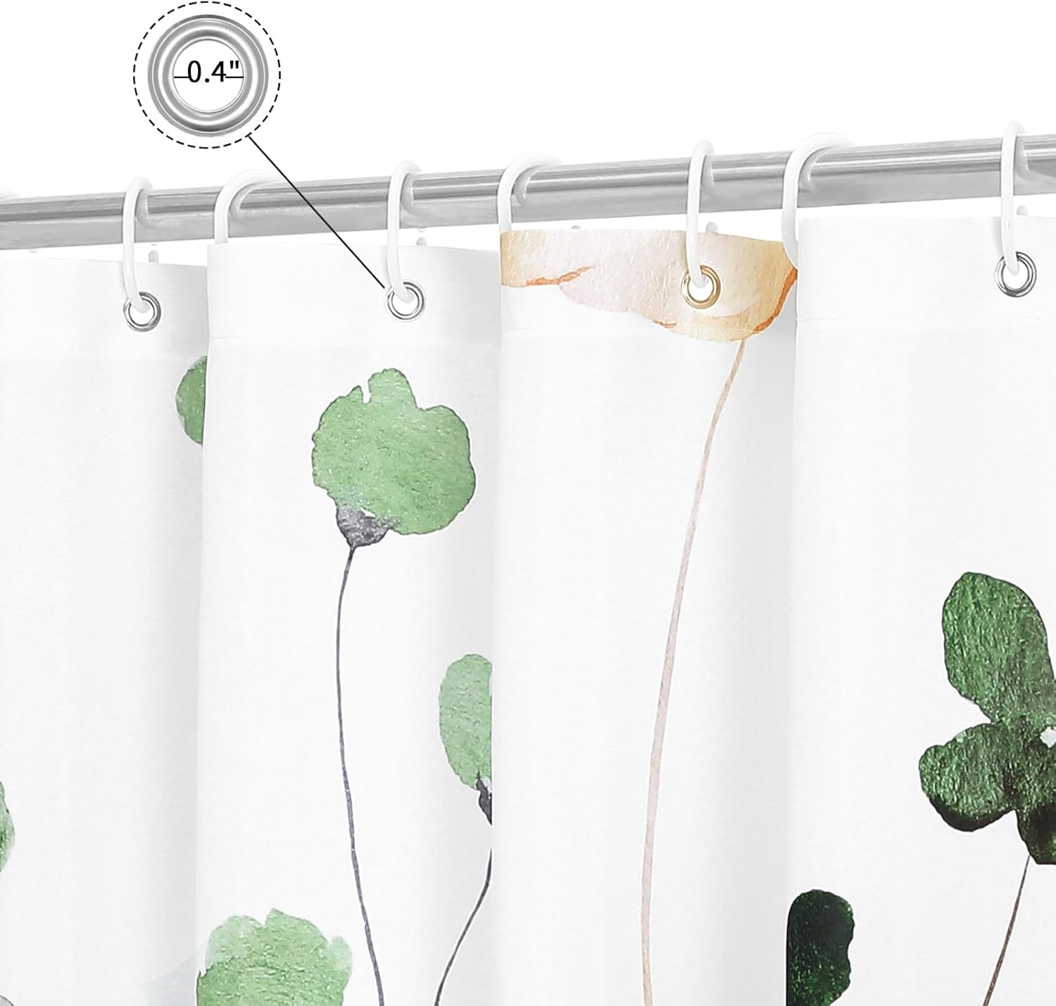 Custom Printed Bath Curtain — custom printed polyester bath curtain detail view