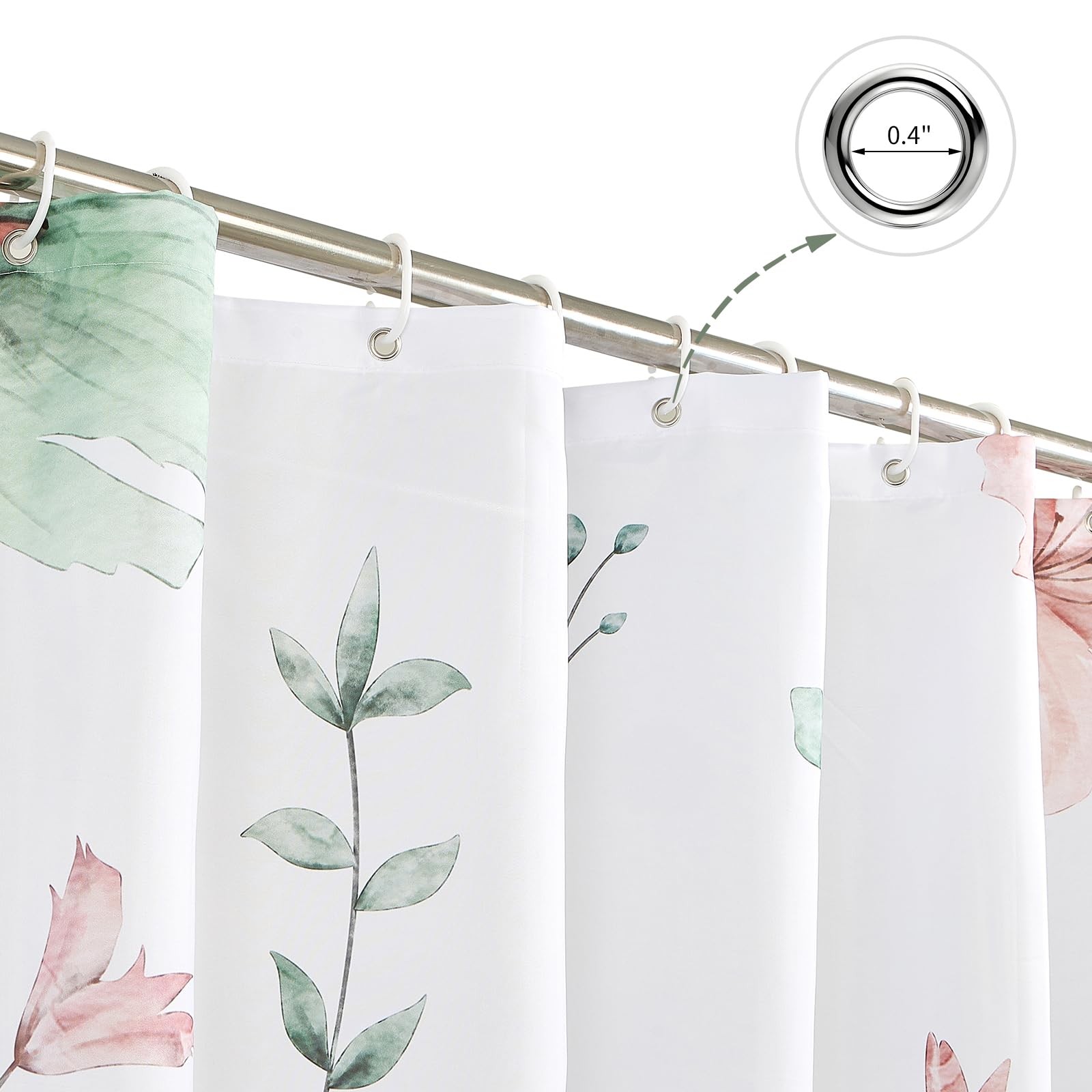 Custom Printed Bath Curtain — custom printed polyester bath curtain detail view