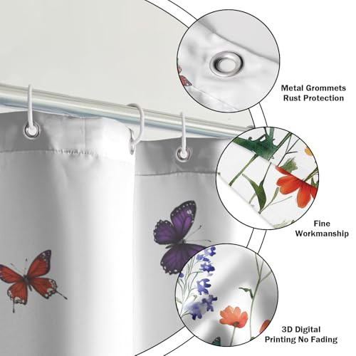 Custom Printed Bath Curtain — custom printed polyester bath curtain detail view