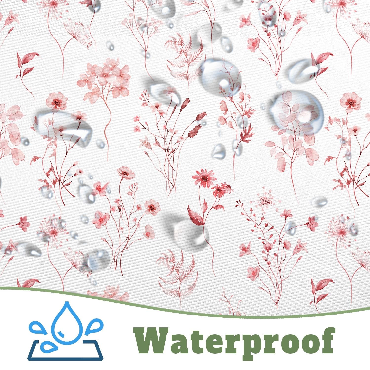 Custom Printed Bath Curtain — custom printed polyester bath curtain detail view