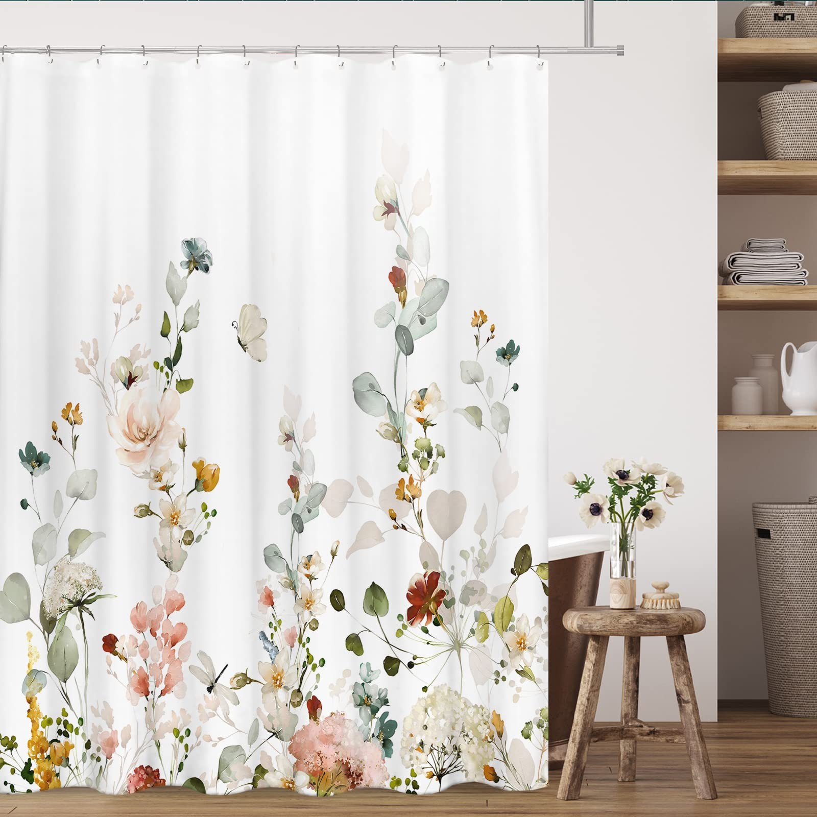 Custom Printed Bath Curtain — custom printed polyester bath curtain detail view